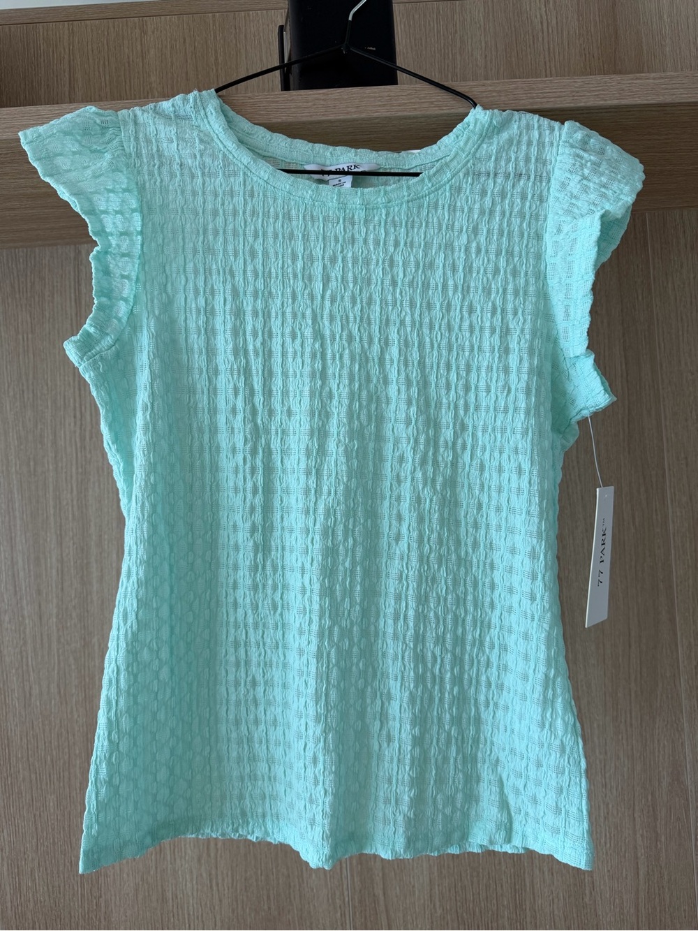 Women's Mint Textured Flutter Tank Top
